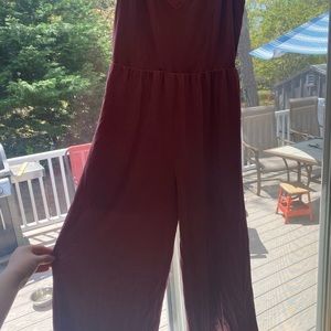 Pink jumpsuit with straps